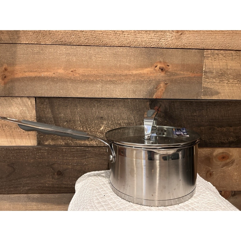 3.5QT David Burke Gourmet Pro‎ Stainless Saucepan w/Steam Release Lid